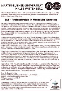 W2-Professorship in Molecular Genetics